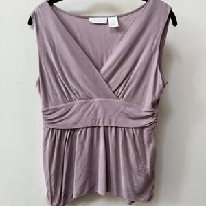 Vintage Y2K Babydoll Tank Top‎ Womens Size M Mauve Stretch Empire Waist Feminine